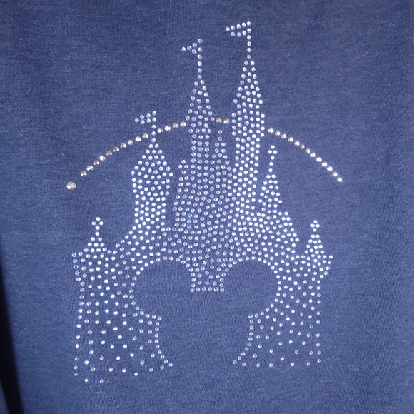Disney World Parks 1X Cinderella Castle Bling Hoodie Mickey Sweatshirt - Picture 3 of 11